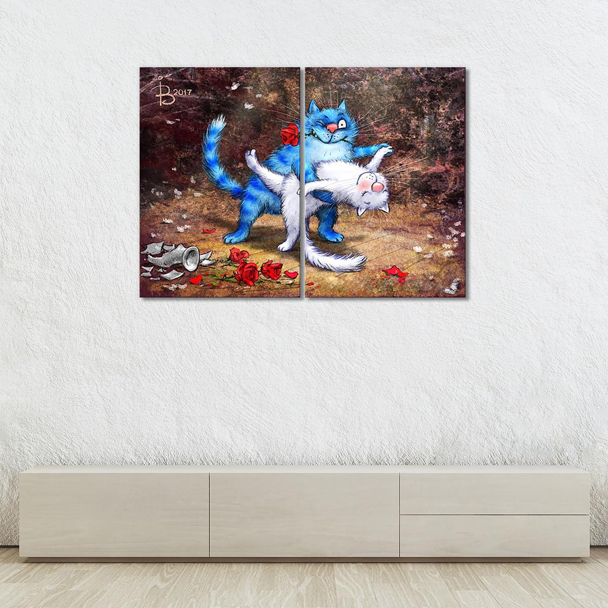 Модульная картина Танцы в клубе 2 модуля 70x105 см