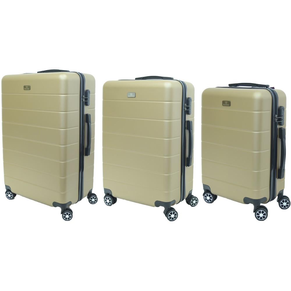 Набор пластиковых чемоданов Reonardo 1855 АБС-пластик L/M/S Шампань