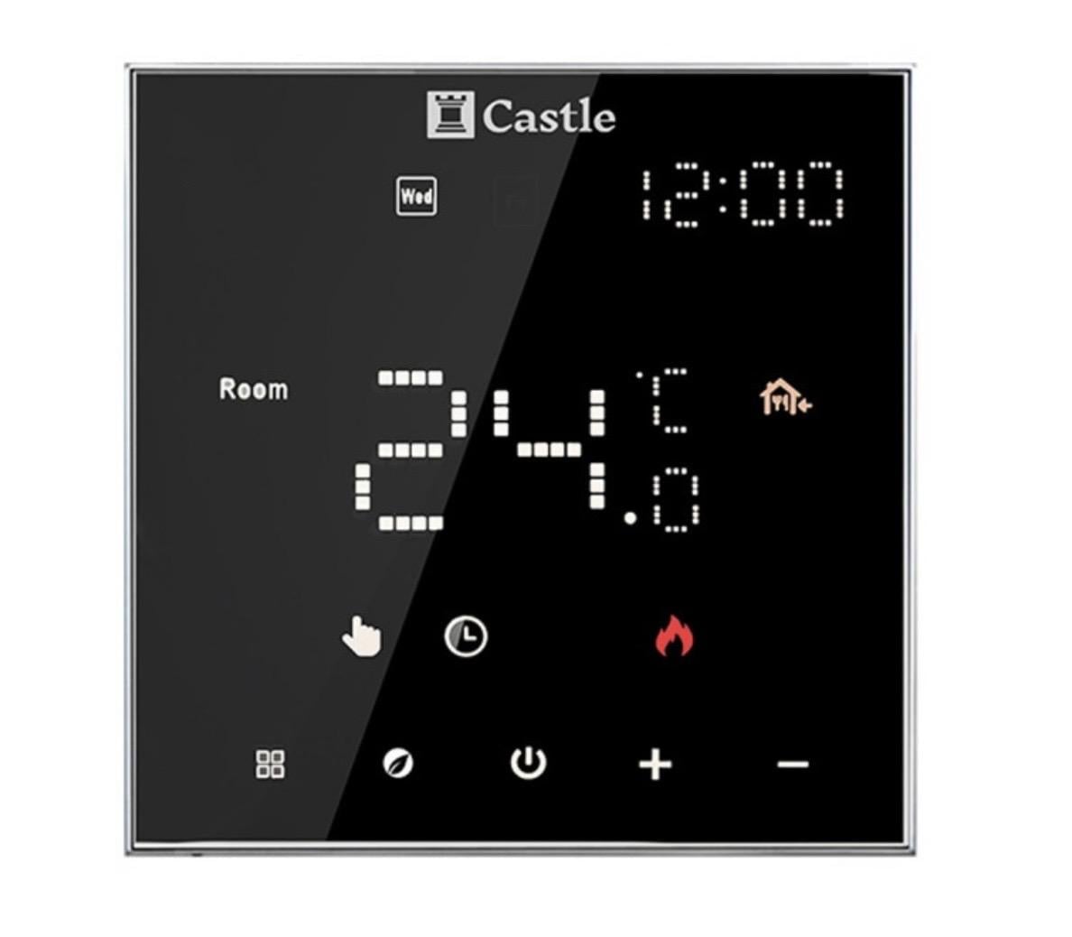 Терморегулятор программированный для теплого пола Castle AC602H с функцией WI-FI Черный