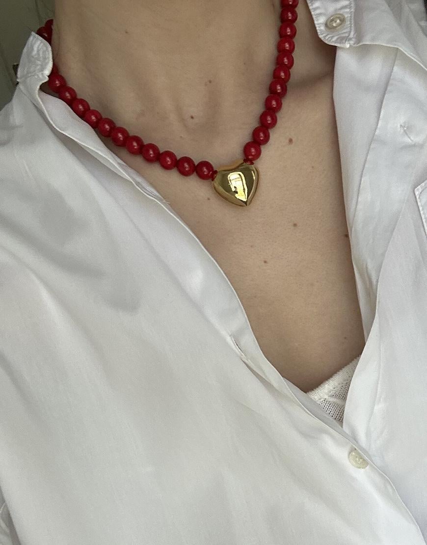 Намисто Coral heart жіноче ARKULYA червоне One size