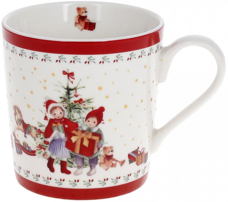 Кружка фарфоровая Дети у Елки 350 мл 12,5х8,8х9,2 см (BD-838-332)