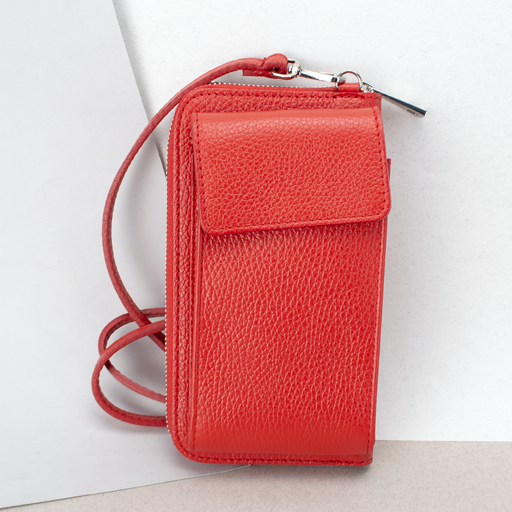 Кошелек с чехлом для телефона Virginia Conti 03047 с ручкой на плече Красный (2024465350)