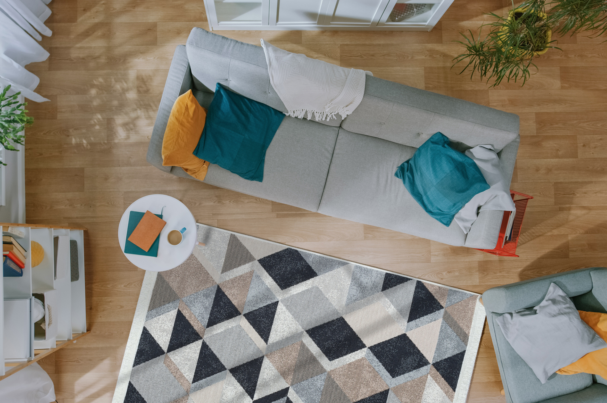 Плетеный двухсторонний ковер Shana Arty 10 80x150 см Серый/Бежевый - фото 7