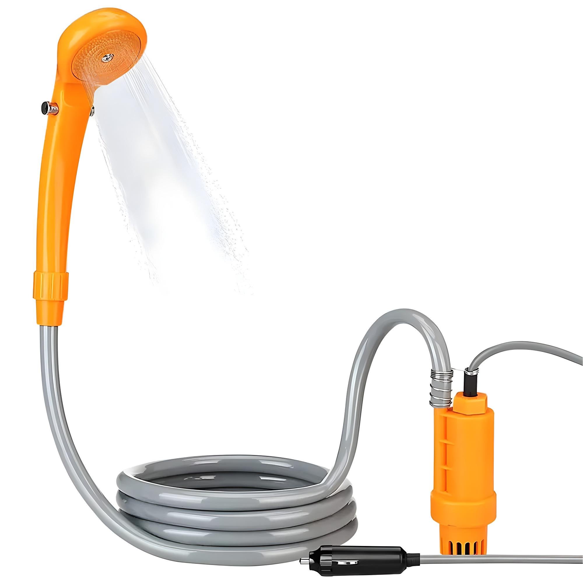 Душ портативный автомобильный Automobile Shower Set от прикуривателя с насосом Orange (440583395) - фото 5