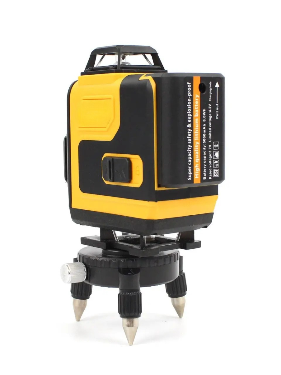 Лазерный нивелир аккумуляторный 3D-4D 3,7V 5AH 16-линейный с зеленым лучом и аксессуарами Желтый (9044972798) - фото 6 Лазерный нивелир аккумуляторный 3D-4D 3,7V 5AH 16-линейный с зеленым лучом и аксессуарами Желтый (9044972798) - фото 6