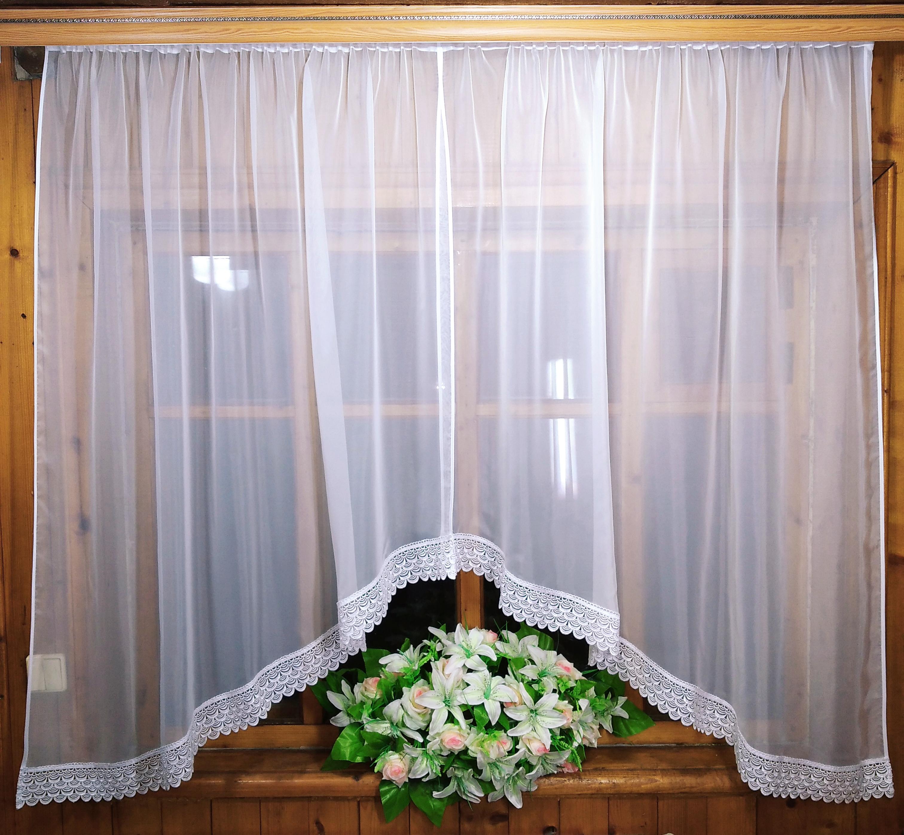 Занавеска короткая арка Летиция кружево волна с розрезом Белый (1251458447) - фото 1