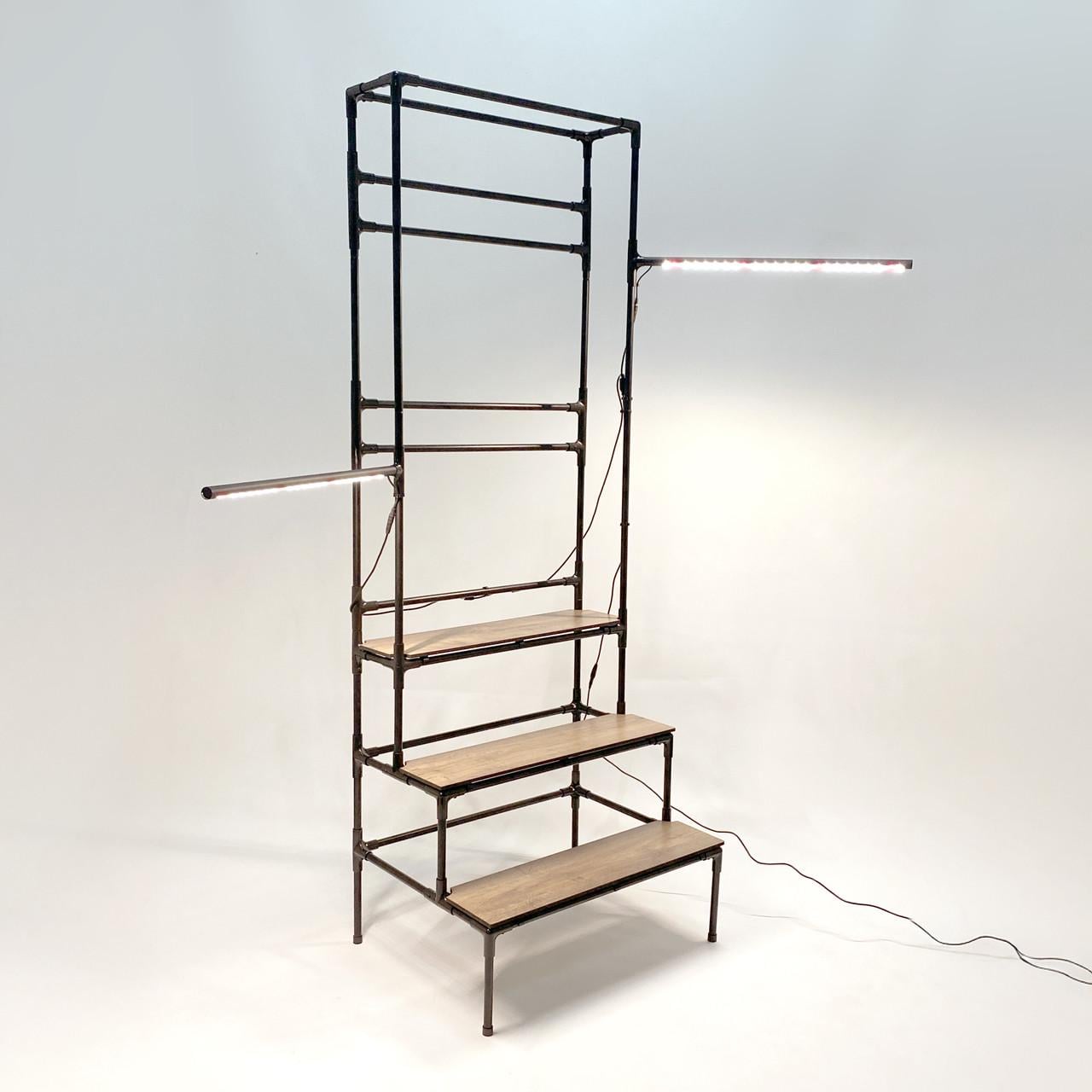Подставка для цветов металлическая многоярусная Barva Metalight с LED-подсветкой и фитолампами полного спектра (2616444844)