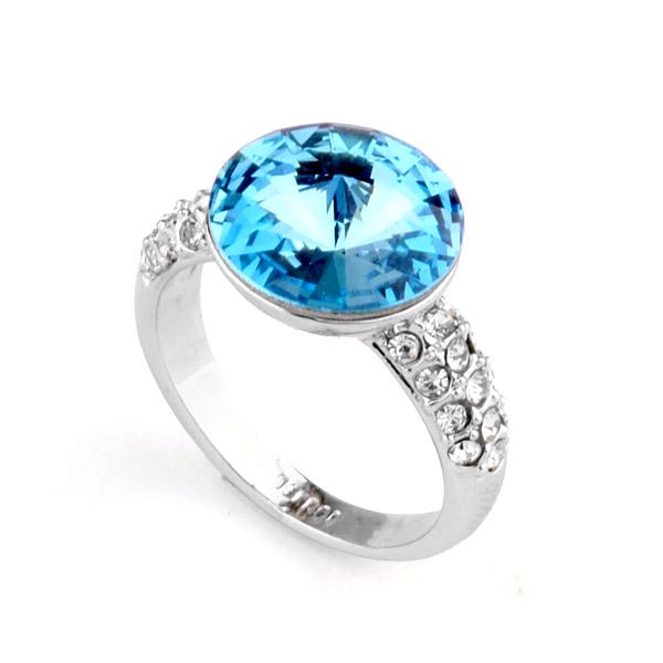 Кольцо с кристаллами Сваровски 96227 Italina р. 18 Голубой