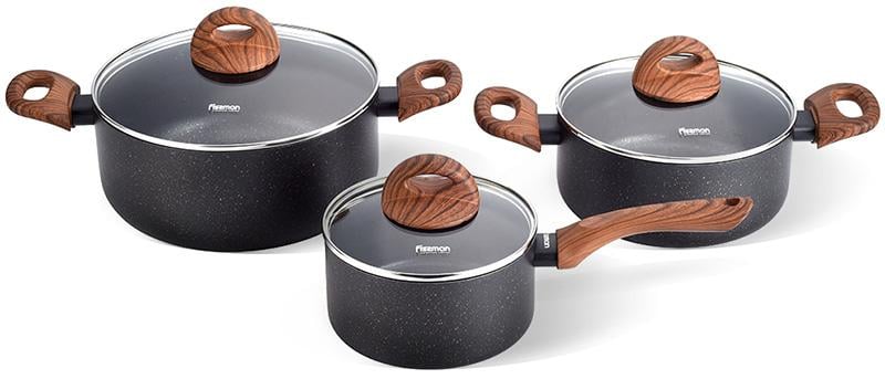 Набір кухонного посуду Fissman Black Cosmic 6 пр. (FN-4348)