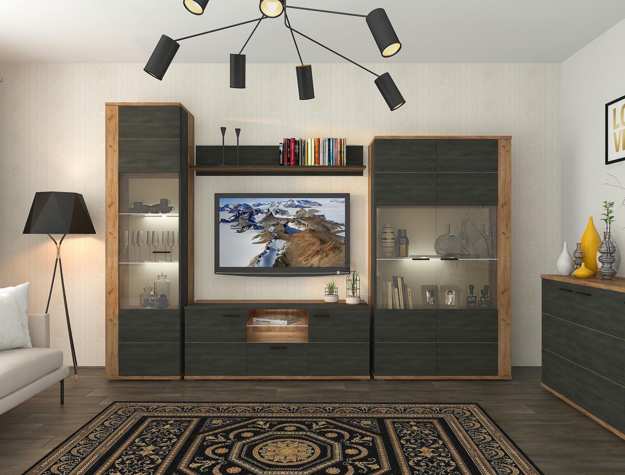 Тумба ТВ Sokme Адель 2Д /1Ш 1290х396х525 мм крафт табако (28421064) - фото 3