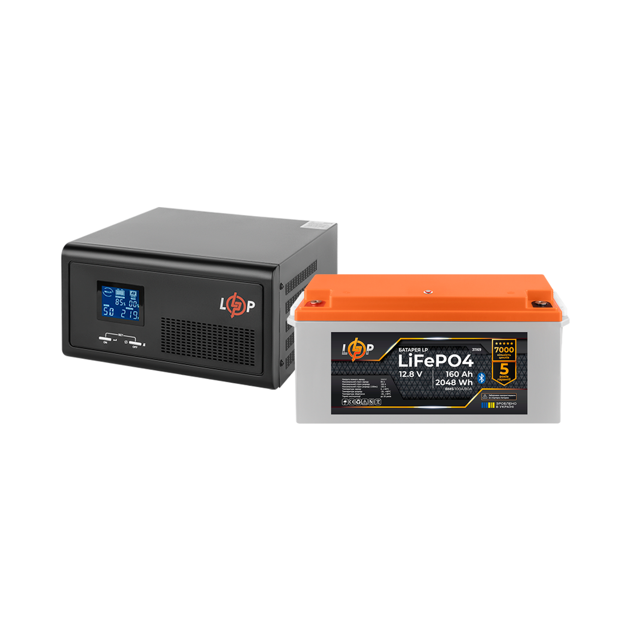 Комплект резервного питания LogicPower ИБП и литиевая LiFePO4 батарея UPS В1500 АКБ LiFePO4 2048W