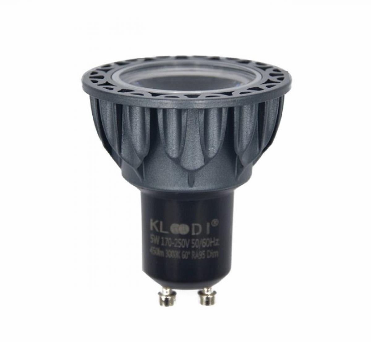 Лампа LED Kloodi Dim KDGU10-QL 5WCOB 3K 60D BK GU10 5WCOB 3000К 450Lm (36486373)