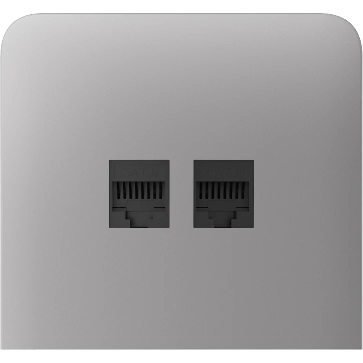 Панель бічна для вбудованої інтернет-розетки Ajax SideCover LAN vertical Fog