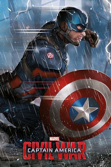 Постер плакат Капитан Америка Гражданская Война/Captain America Civil War 61x91,5 см