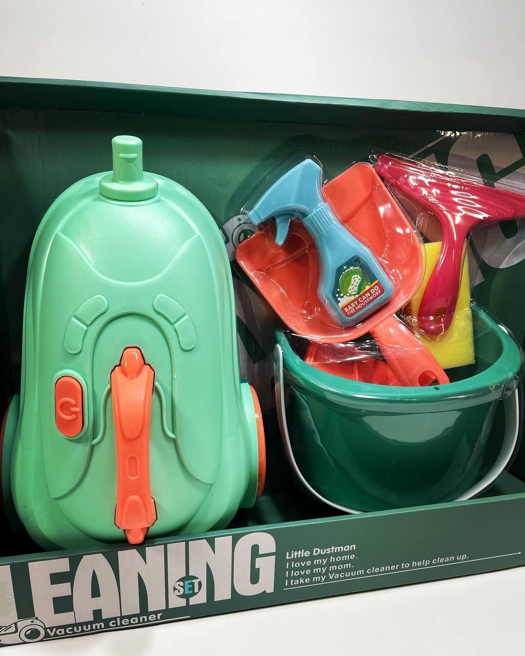 Набор для уборки игрушечный XG 2-29 E звук/пылесос со шлангом и насадкой/ведро/совочек/губка - фото 2 Набор для уборки игрушечный XG 2-29 E звук/пылесос со шлангом и насадкой/ведро/совочек/губка - фото 2