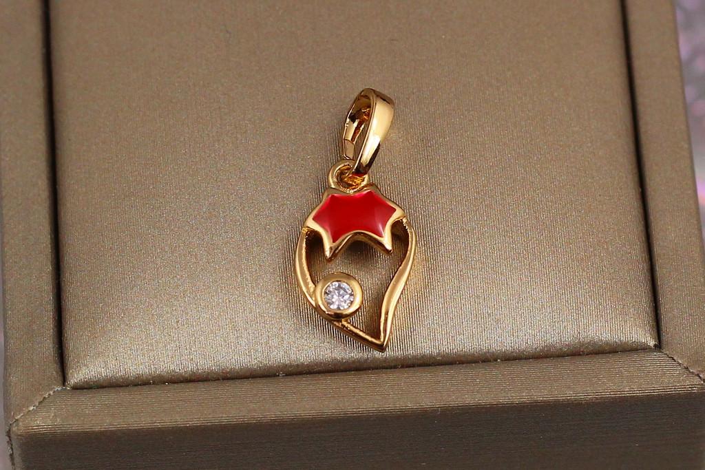 Кулон Xuping Jewelry Роса на листочке 1,4 см Золотистый
