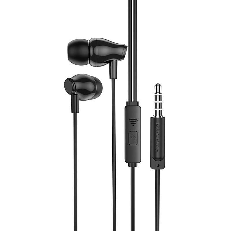 Наушники проводные вакуумные Borofone BM61 с микрофоном Black