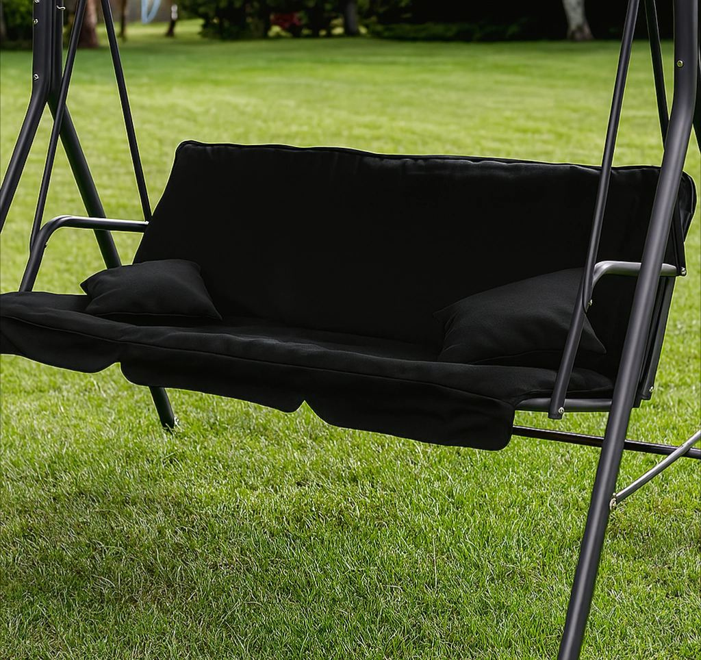 Качели LEOBRO с подушками 176х114х168 см Черный (LBSW3-D3-BLK) - фото 3 Качели LEOBRO с подушками 176х114х168 см Черный (LBSW3-D3-BLK) - фото 3