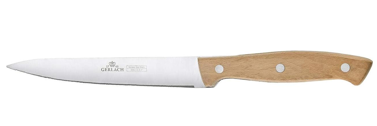 Ніж кухонний універсальний Gerlach Country штампований на заклепках нержавіюча сталь 135 мм Світло-коричневий