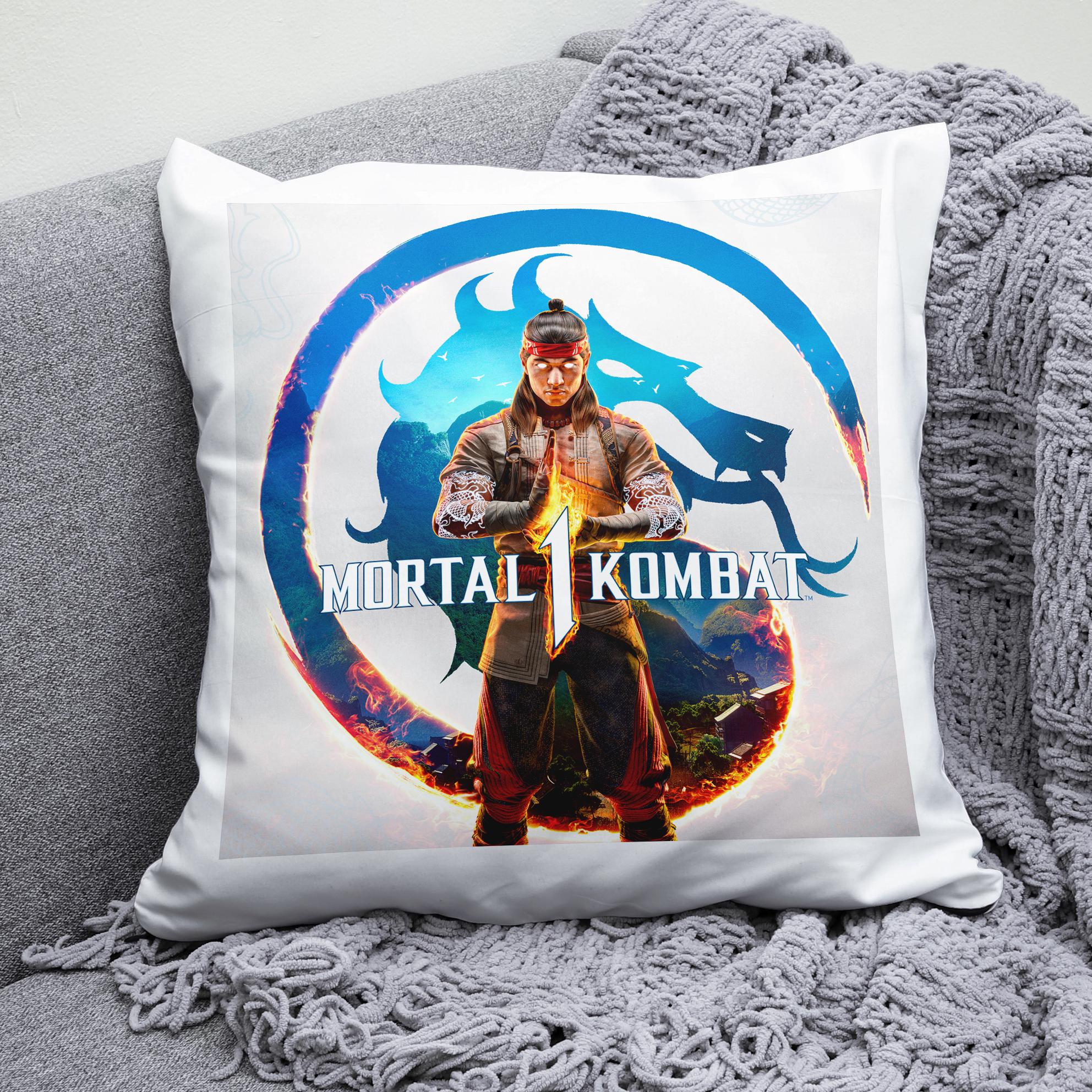 Плюшевая подушка квадрат с принтом игры Mortal Kombat