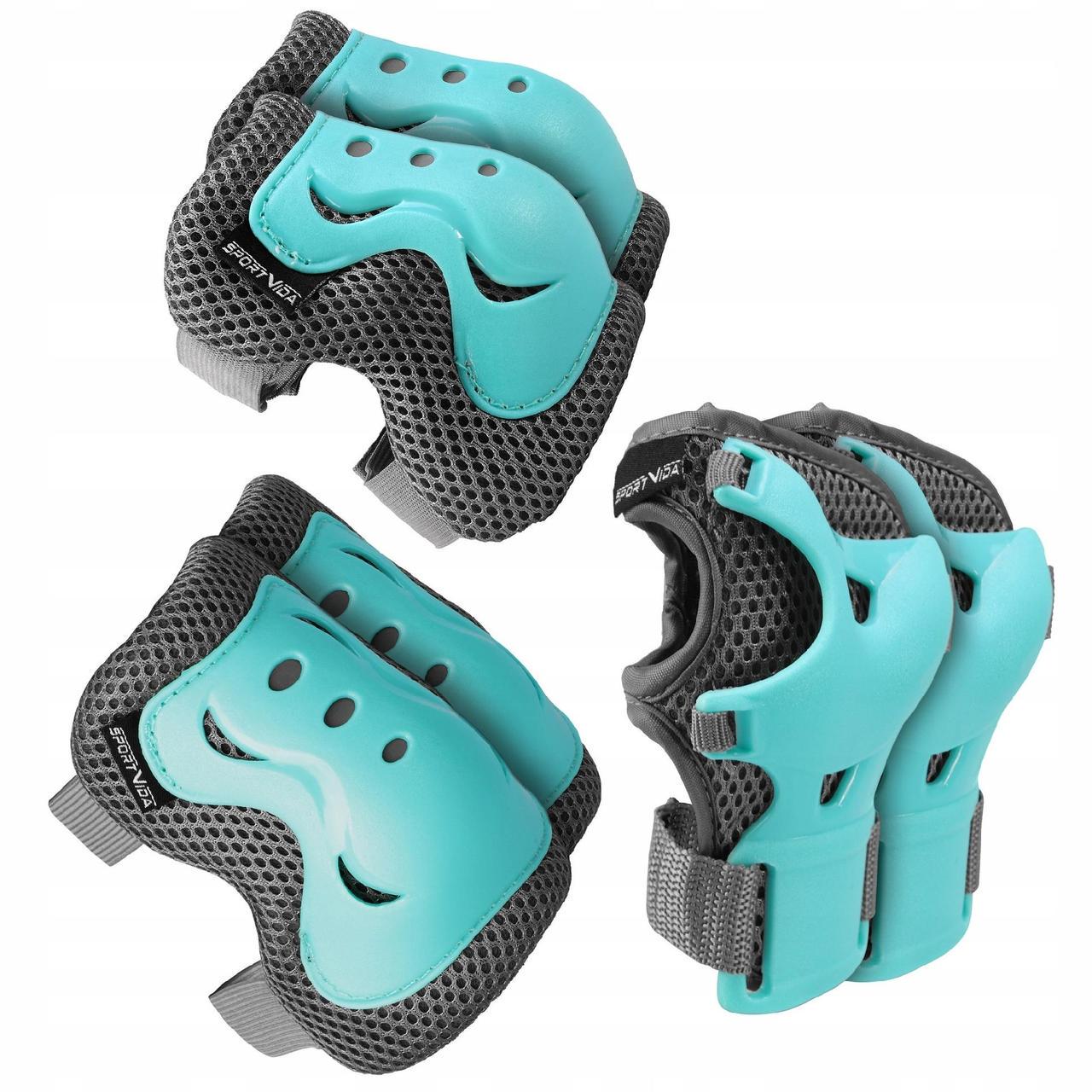 Комплект защитный SportVida 3в1 SV-KY0008-L L Blue/Grey