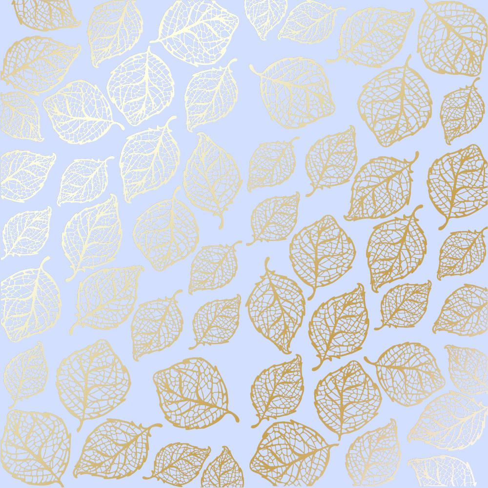 Лист бумаги односторонний Golden Delicate Leaves с фольгированием 30,5х30,5 см Purple