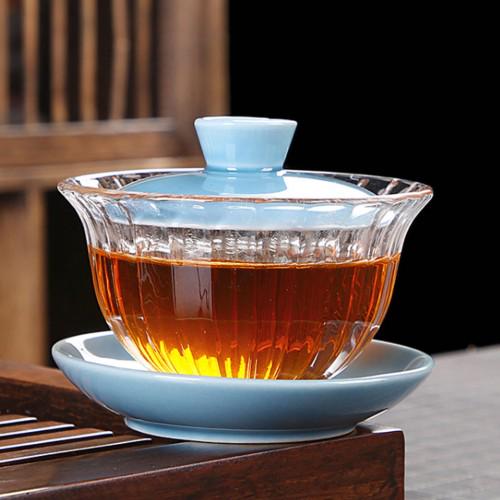 Китайская чаша для заваривания чая Гайвань 100 мл Голубой - фото 2 Китайская чаша для заваривания чая Гайвань 100 мл Голубой - фото 2