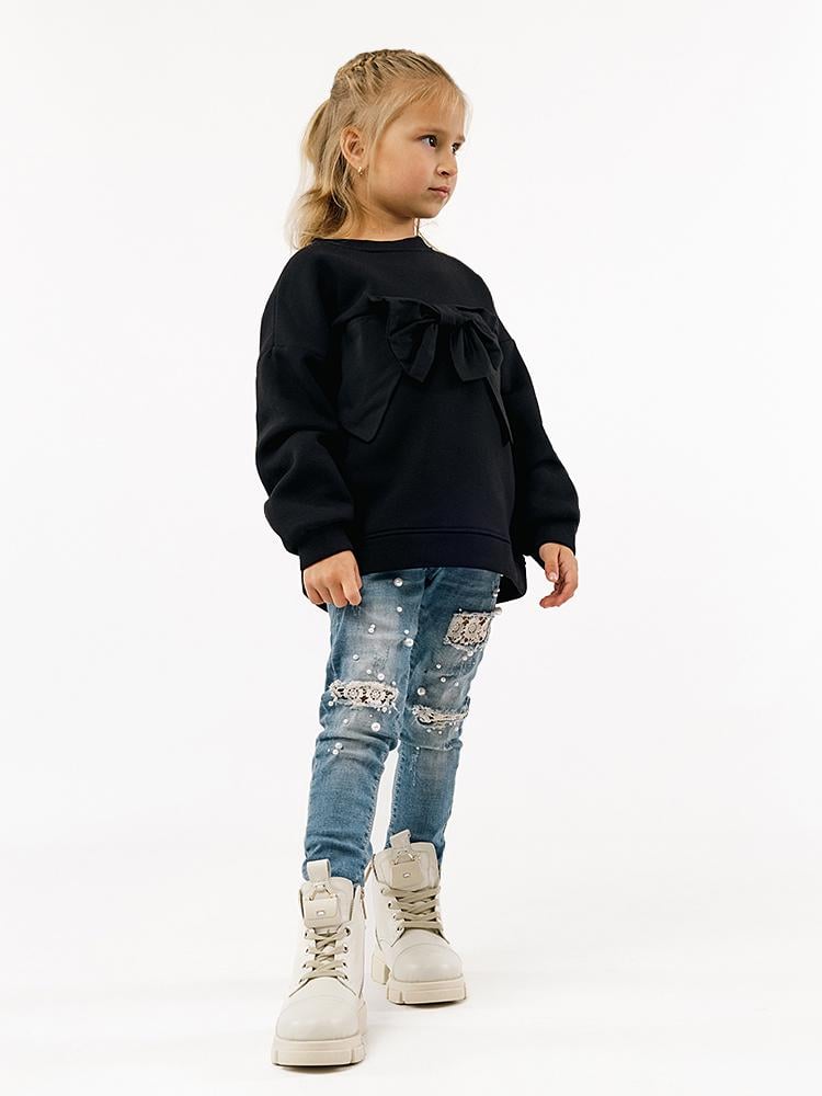 Свитшот для девочки ЦБ-00229872 122 см Черный (28575513)
