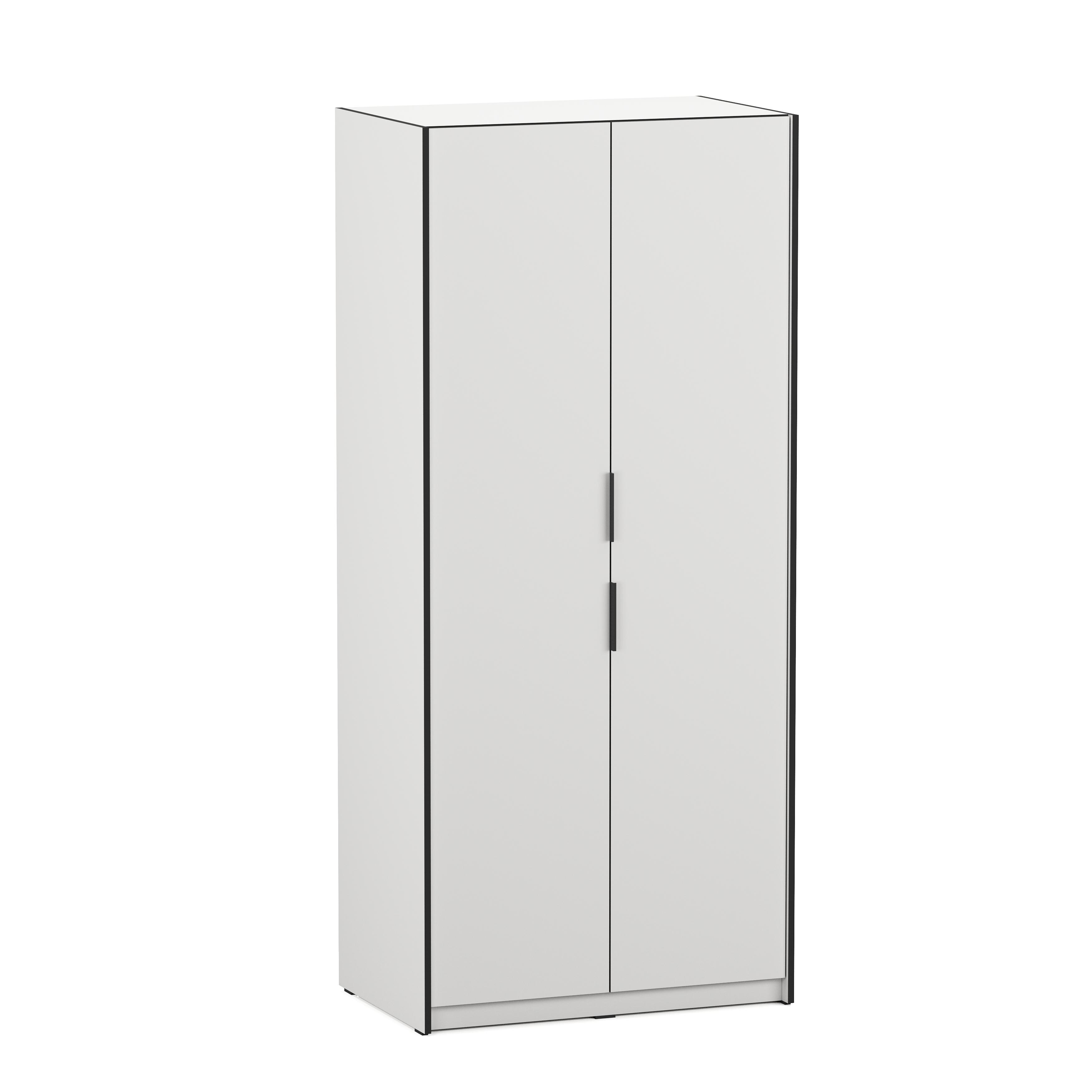 Шкаф распашный двухдверный со штангой и полкой 931x2107x586 мм Белый (mf-12-wh)