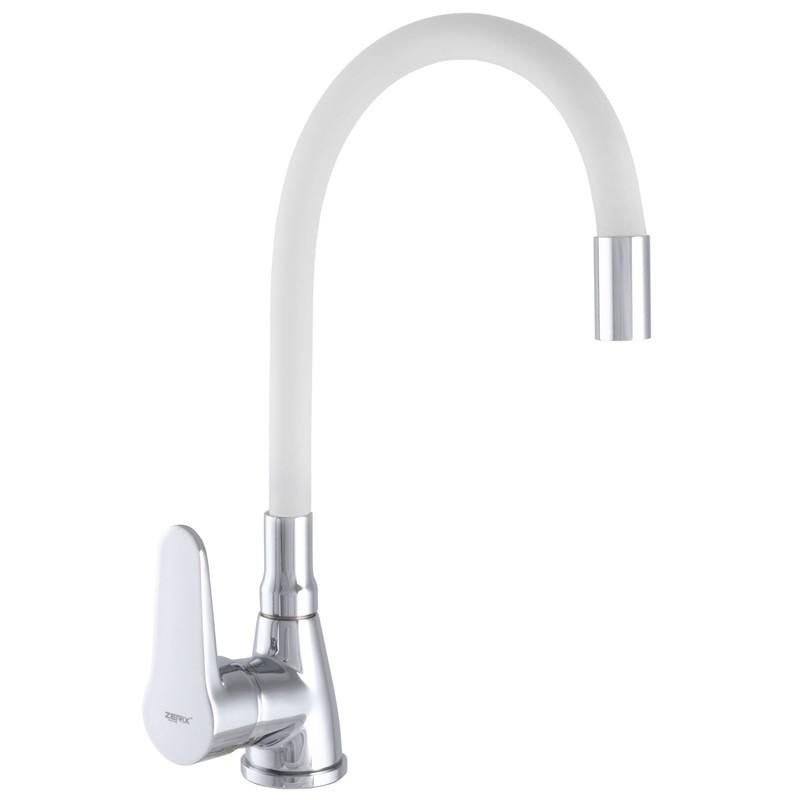 Смеситель для кухни Zerix SOP7 146 с гибким изливом Белый (ZX2660) Смеситель для кухни Zerix SOP7 146 с гибким изливом Белый (ZX2660)