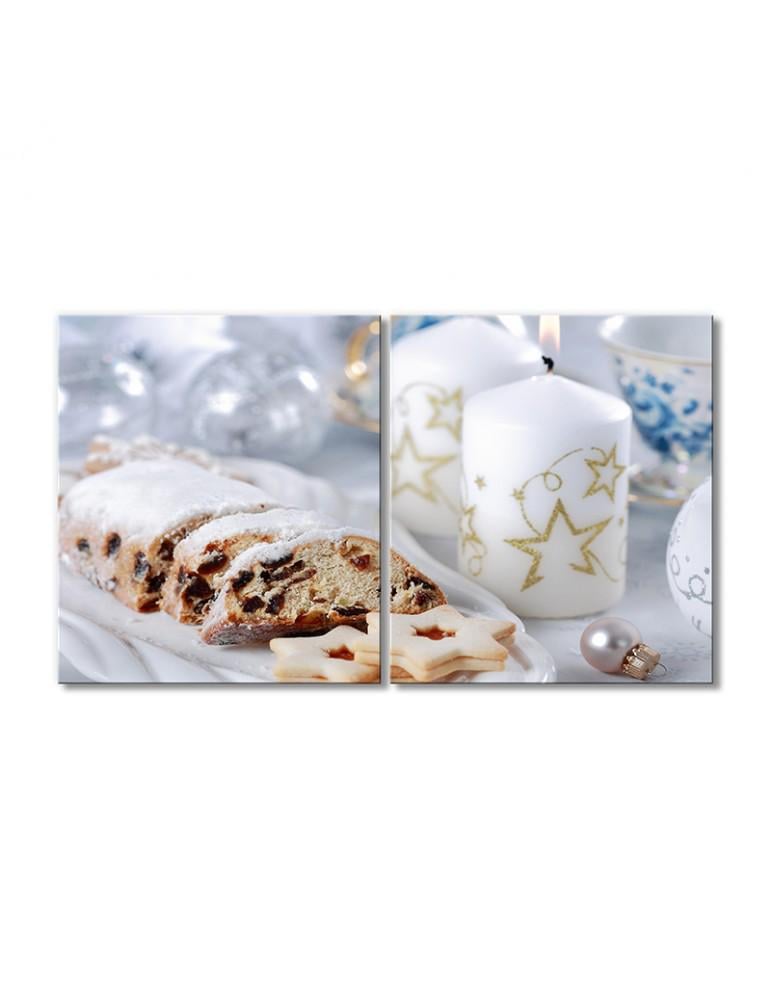 Картина модульная Рождественский кекс 2 модуля 50x75 см