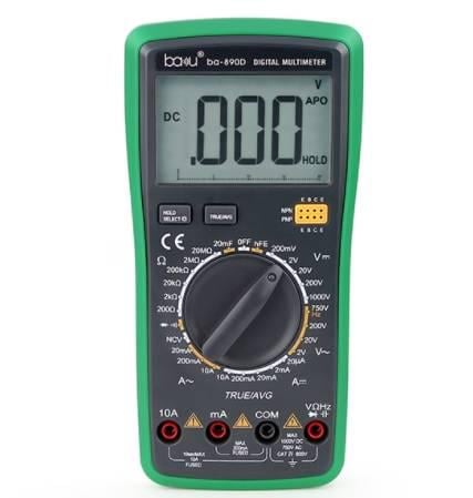 Мультиметр BAKKU BA-890D вимірювання V A R C 0,52 кг 180х90х45 мм (40649)