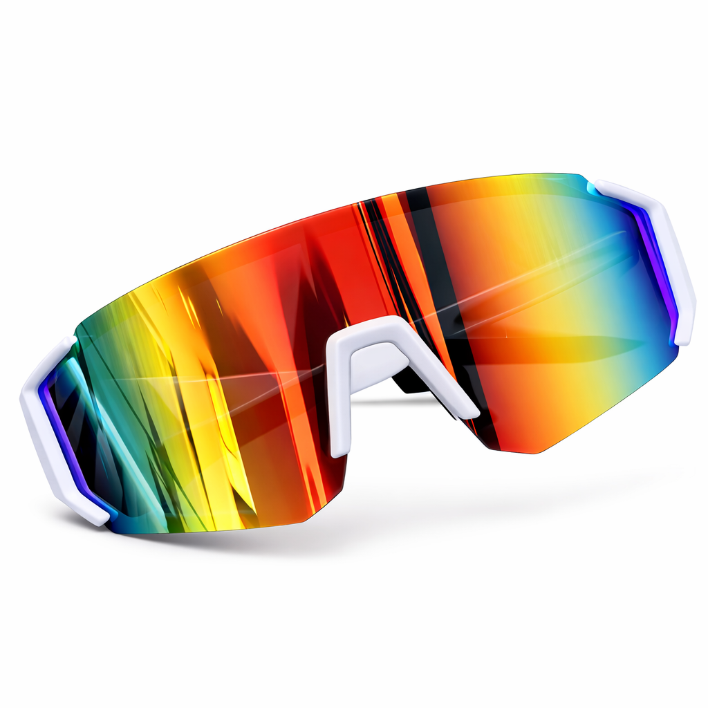 Солнцезащитные очки с панорамной линзой и зеркальным покрытием Оранжевый