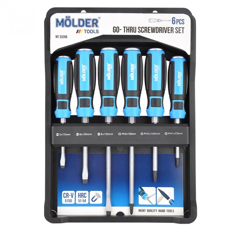 Набор ударных отверток Molder с шестигранной опорой 6 шт. (MT33206)
