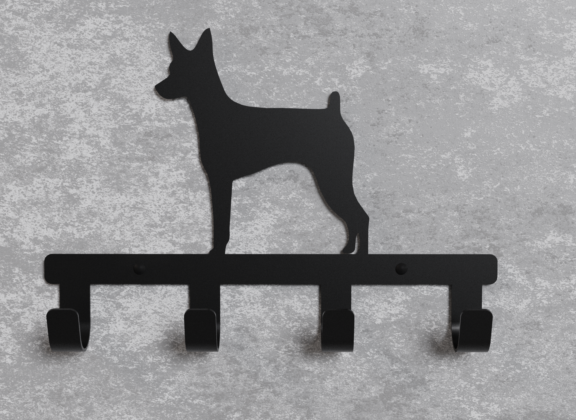 Вішалка настінна металева Loft-Craft Карликовий пінчер Чорний (AM-001-bk)