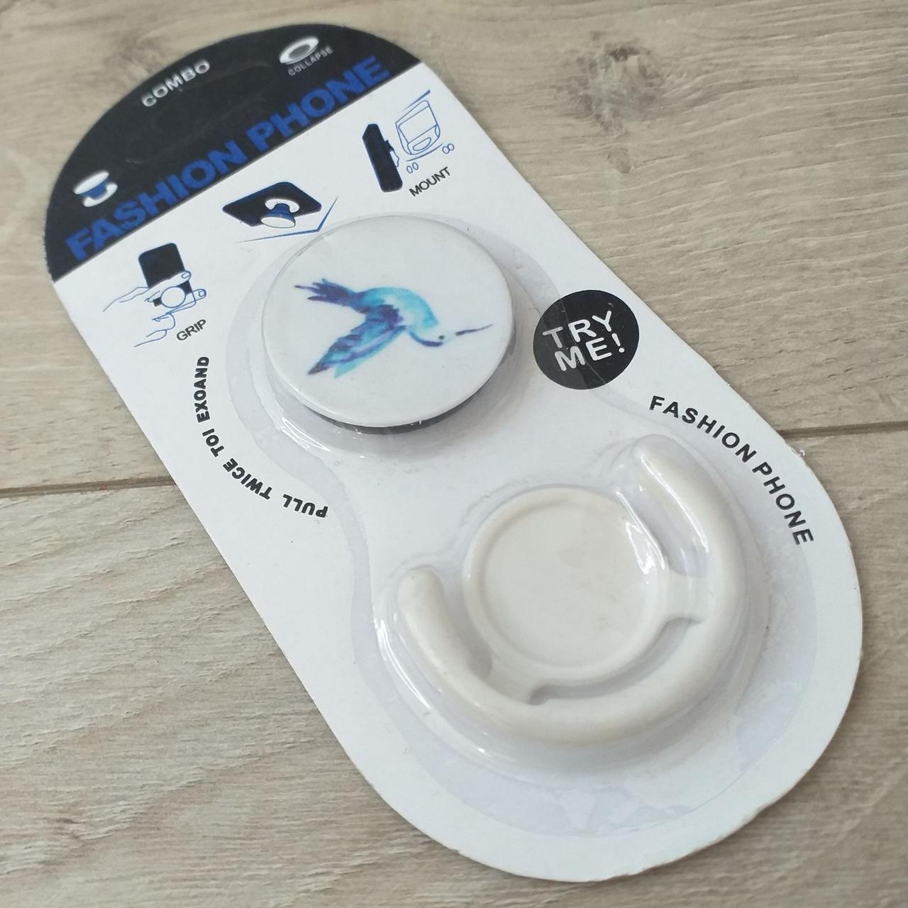 Попсокет держатель Fashion для телефона 3D Птица Белый (KG-10519) Попсокет держатель Fashion для телефона 3D Птица Белый (KG-10519)