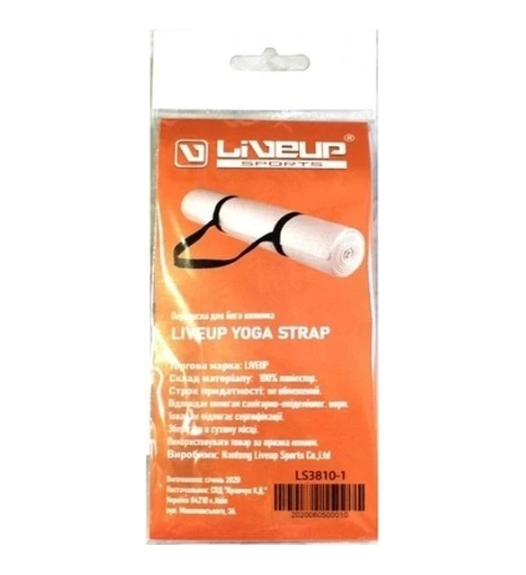 Ремешок для коврика для йоги LiveUp YOGA STRAP Черный (LS3810-1)