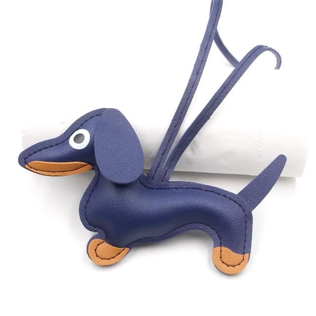 Брелок-підвіска в стилі Hermes Такса на сумку косметичку пенал Синій - фото 1