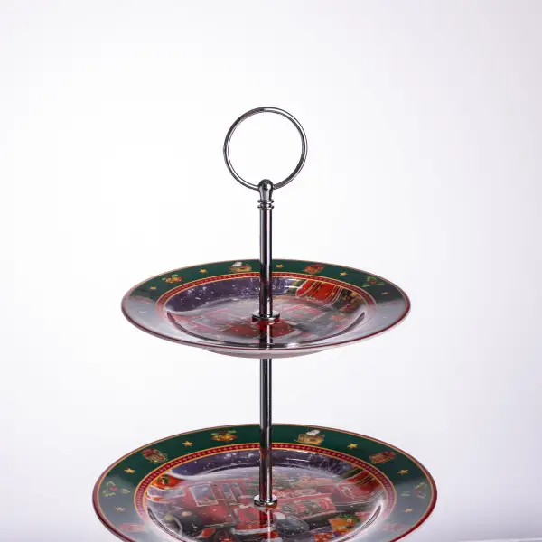 Етажерка порцелянова 3-ярусна кругла для фруктів та десертів Santa з різдвяним принтом 34 см Різнокольоровий (HP-SDHK-9) - фото 13 Етажерка порцелянова 3-ярусна кругла для фруктів та десертів Santa з різдвяним принтом 34 см Різнокольоровий (HP-SDHK-9) - фото 13