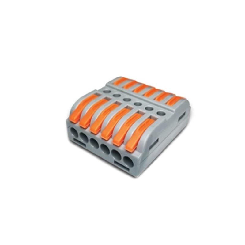 Клемма проходная Tactix 0,5-4 мм2 32А 6х1-6х1 одинарная 39,3х33,3х14,5 мм Оранжевый (CT-223-6)