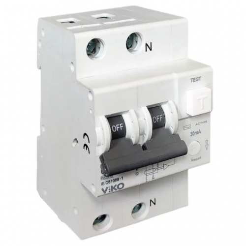 Диференційний автомат Viko 2C двополюсний Type C електронний 40А 30мА АC 6кА 230V (22440392) Диференційний автомат Viko 2C двополюсний Type C електронний 40А 30мА АC 6кА 230V (22440392)