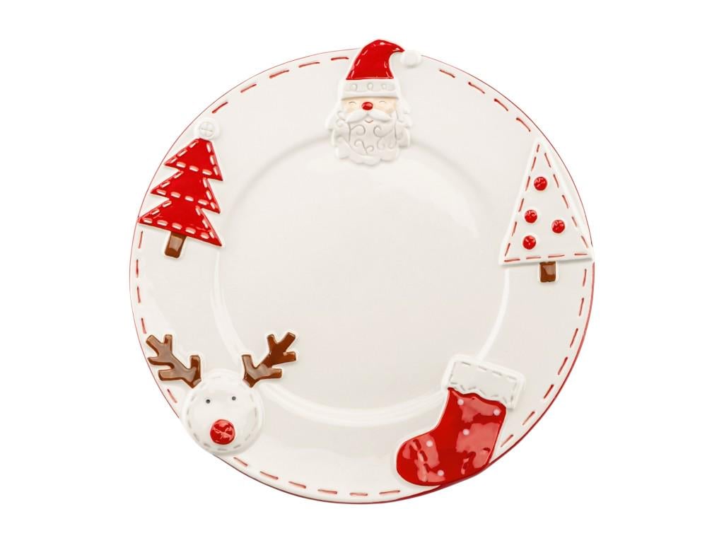 Блюдо новогоднее Рождественский круговорот из керамики 26,7 см Белый (150-81-6038-005) Блюдо новогоднее Рождественский круговорот из керамики 26,7 см Белый (150-81-6038-005)