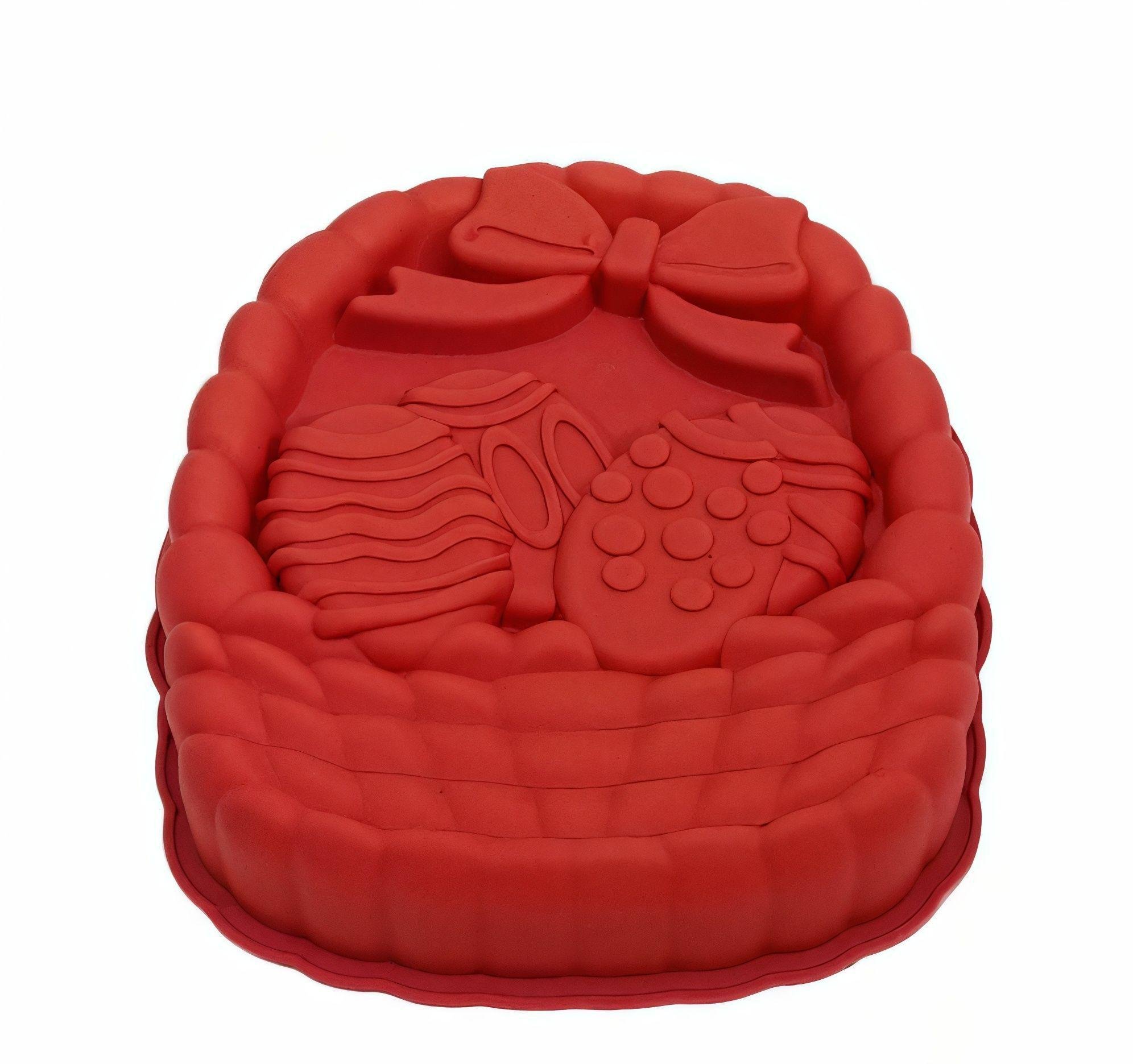 Форма силіконова Stenson MH-3382 для святкових десертів 28x24x4,5 см Червоний (614945)