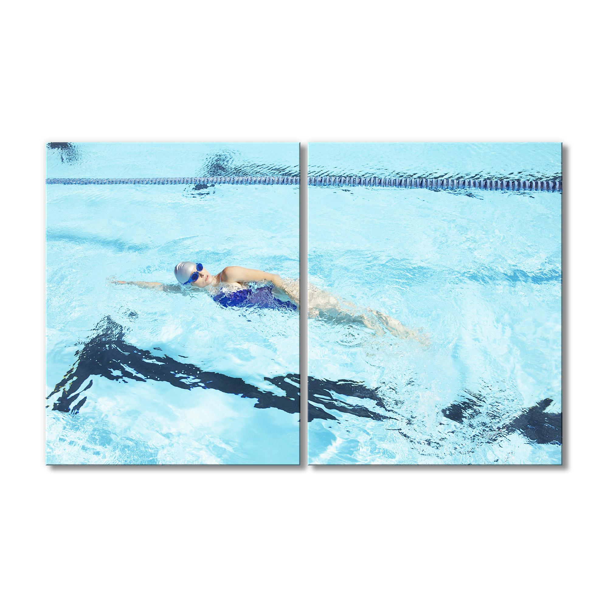 Картина модульная В плавательном бассейне 2 модуля 120x180 см