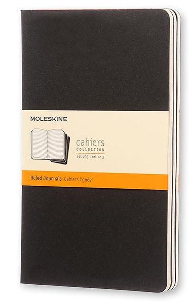 Набор блокнотов Moleskine Cahier средних 3 шт. Черный (QP316)