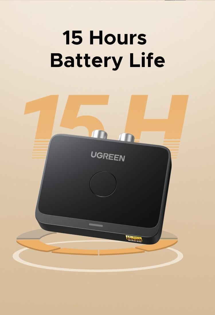 Ресивер аудіо Ugreen Bluetooth 6.0 3.5 мм 2RCA Чорний (55545) - фото 8 Ресивер аудіо Ugreen Bluetooth 6.0 3.5 мм 2RCA Чорний (55545) - фото 8