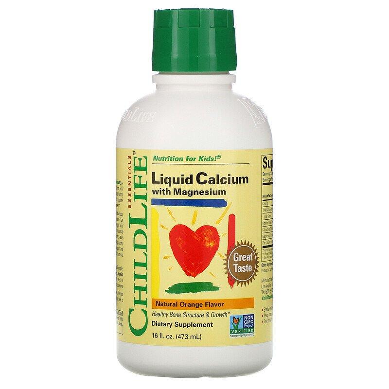 Дитячий кальцій з магнієм ChildLife Liquid Calcium with Magnesium смак апельсина 474 мл