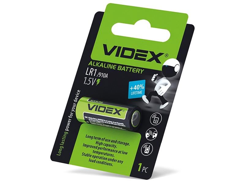 Батарейка щелочная Videx LR1 1 шт. Blister (8420)