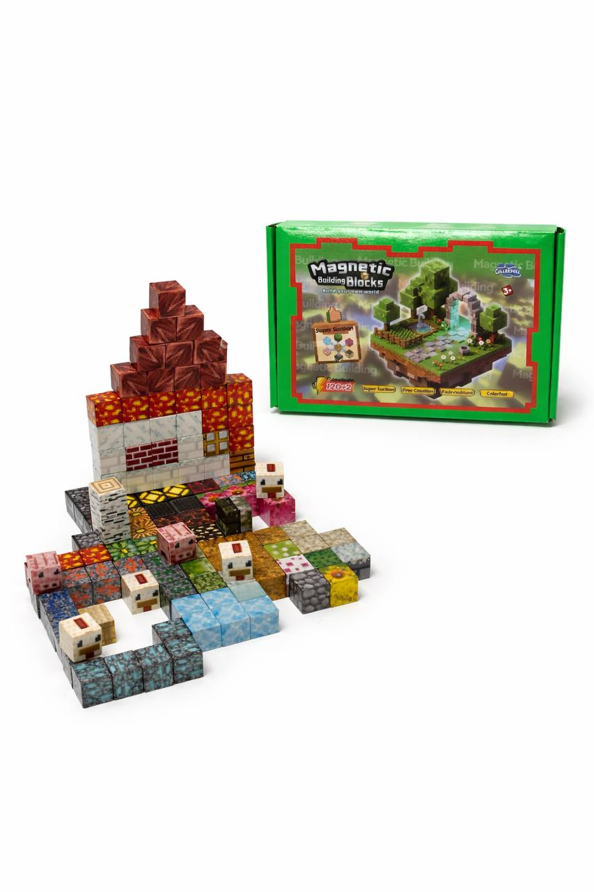 Конструктор магнитный детский игровой Fun Game 5804 на 120 дет. и 2 фигурки (2905903124)