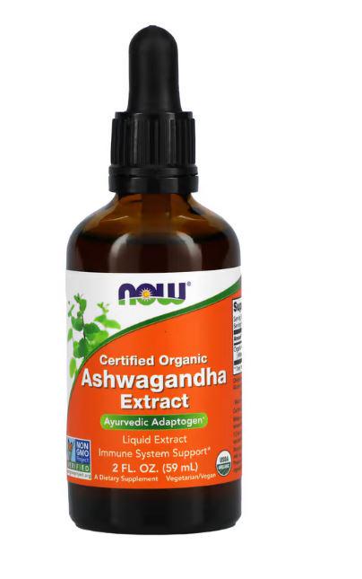 Екстракт ашваганди NOW Foods Certified Organic 59 мл (NOW-04821)